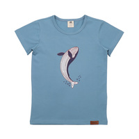 T-Shirt, Whales & Sea Turtles, Monoprint, hellblau, von Walkiddy, Gr. 152